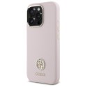 Guess GUHCP16LM4DGPP iPhone 16 Pro 6.3" jasnoróżowy/pink hardcase Silicone Logo Strass 4G