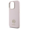 Guess GUHCP16LM4DGPP iPhone 16 Pro 6.3" jasnoróżowy/pink hardcase Silicone Logo Strass 4G