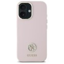 Guess GUHCP16SM4DGPP iPhone 16 6.1" jasnoróżowy/pink hardcase Silicone Logo Strass 4G