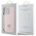 Guess GUHCP16SM4DGPP iPhone 16 6.1" jasnoróżowy/pink hardcase Silicone Logo Strass 4G