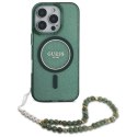 Guess GUHMP16XHGCRELSA iPhone 16 Pro Max 6.9" zielony/green hardcase hardcase IML Glitter With Pearl Strap MagSafe