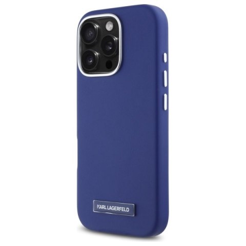 Karl Lagerfeld KLHMP16LPGMSRPB iPhone 16 Pro 6.3" niebieski/blue hardcase FW Metal Plate MagSafe