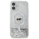 Karl Lagerfeld KLHMP16MLGKISGH iPhone 16 Plus 6.7" hardcase transparent Liquid Glitter Karl Head Magsafe