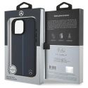 Mercedes nakładka do iPhone 16 Pro Max 6,9" MEHMP16X23RURBV Hardcase MB Blue Line Leather MagSafe granatowa