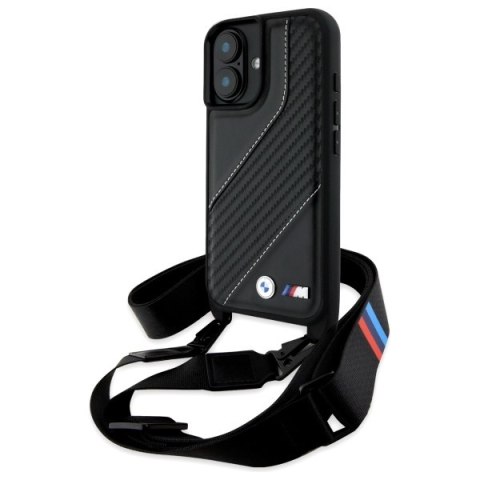 BMW BMHCP16S23PSCCK iPhone 16 6.1" czarny/black hardcase M Edition Carbon Stripe & Strap