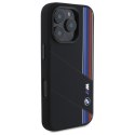 BMW BMHMP16L23SCUK iPhone 16 Pro 6.3" czarny/black hardcase Silicone Cut Tricolor Lines MagSafe