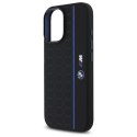 BMW BMHMP16S23SHEB iPhone 16 6.1" czarny/black hardcase Silicone Hexagon Blue Line MagSafe