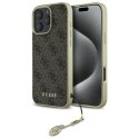 Guess GUHCP16LGF4GBR iPhone 16 Pro 6.3" brązowy/brown hardcase 4G Charms Collection