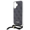 Guess GUHCP16SHC4SEK iPhone 16 6.1" czarny/black hardcase Crossbody Cord 4G Print