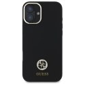 Guess GUHCP16SM4DGPK iPhone 16 6.1" czarny/black hardcase Silicone Logo Strass 4G