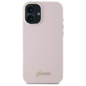 Guess GUHCP16SSMBSLP iPhone 16 6.1" różowy/pink hardcase Silicone Script Metal Logo & Frame