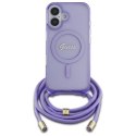 Guess GUHMP16SHCTSGNSU iPhone 16 6.1" fioletowy/purple hardcase Crossbody Cord Script MagSafe