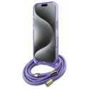 Guess GUHMP16SHCTSGNSU iPhone 16 6.1" fioletowy/purple hardcase Crossbody Cord Script MagSafe