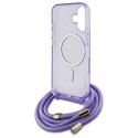 Guess GUHMP16SHCTSGNSU iPhone 16 6.1" fioletowy/purple hardcase Crossbody Cord Script MagSafe