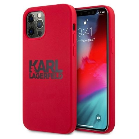 Karl Lagerfeld KLHCP12MSLKLRE iPhone 12/12 Pro 6,1" Silicone Stack Logo czerwony/red