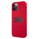 Karl Lagerfeld KLHCP12MSLKLRE iPhone 12/12 Pro 6,1" Silicone Stack Logo czerwony/red