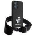 Karl Lagerfeld KLHCP16SSAKCPBK iPhone 16 6.1" czarny/black hardcase Saffiano Karl&Choupette Metal Pin CBDY Strap