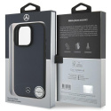 Mercedes nakładka do iPhone 16 Pro Max 6,9" MEHMP16X23RBARV Hardcase Textured And Plain Leather MagSafe granatowa