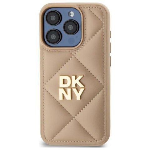 DKNY DKHCP14LPQDSLE iPhone 14 Pro 6.1" beżowy/beige Quilted Stack Logo