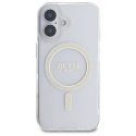 Guess GUHMP16MHFGERET iPhone 16 Plus 6.7" przeźroczysty/transparent hardcase IML Glitter Circle MagSafe