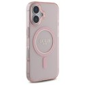 Guess GUHMP16SHFGEREP iPhone 16 6.1" różowy/pink hardcase IML Glitter Circle MagSafe