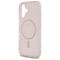 Guess GUHMP16SHFGEREP iPhone 16 6.1" różowy/pink hardcase IML Glitter Circle MagSafe