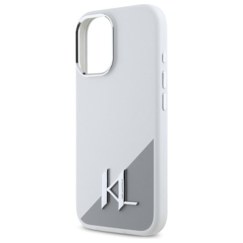 Karl Lagerfeld KLHMP16SSCMKMPCH iPhone 16 6,1" biały/white hardcase Silicone Initial Metal Logo MagSafe