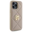 DKNY DKHCP14LPQDSLE iPhone 14 Pro 6.1" beżowy/beige Quilted Stack Logo