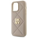 DKNY DKHCP14LPQDSLE iPhone 14 Pro 6.1" beżowy/beige Quilted Stack Logo