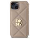 DKNY DKHCP14SPQDSLE iPhone 14 6.1" beżowy/beige Quilted Stack Logo