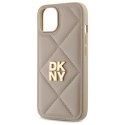 DKNY DKHCP14SPQDSLE iPhone 14 6.1" beżowy/beige Quilted Stack Logo