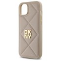 DKNY DKHCP15MPQDSLE iPhone 15 Plus 6.7" beżowy/beige Quilted Stack Logo