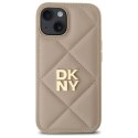 DKNY DKHCP15SPQDSLE iPhone 15 6.1" beżowy/beige Quilted Stack Logo