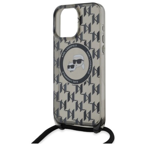 Karl Lagerfeld KLHMP16LHCKCKLCK iPhone 16 Pro 6.3" czarny/black hardcase IML Crossbody Monogram Karl & Choupette Head MagSafe