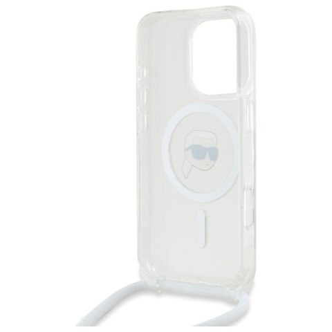Karl Lagerfeld KLHMP16LHCKHNT iPhone 16 Pro 6.3" hardcase transparent Crossbody IML Karl Head Magsafe