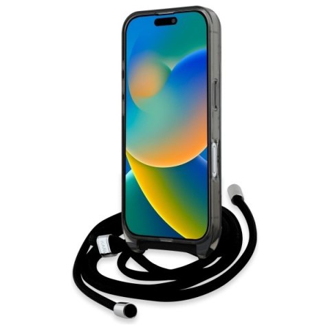 Karl Lagerfeld KLHMP16SHCKCKLCK iPhone 16 6.1" czarny/black hardcase IML Crossbody Monogram Karl & Choupette Head MagSafe