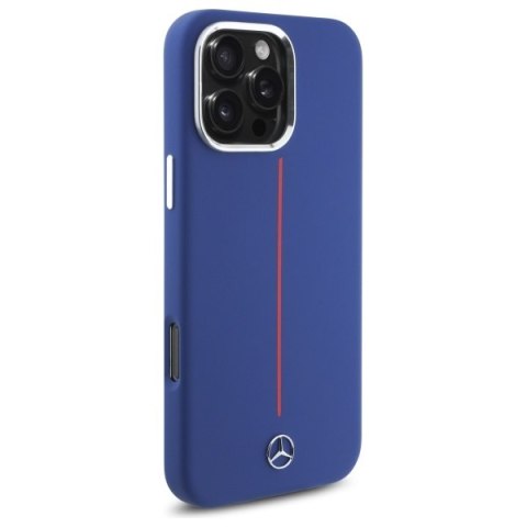 Mercedes MEHMP16X23SUMRV iPhone 16 Pro Max 6.9" granatowy/navy hardcase Silicone Red Stripe MagSafe