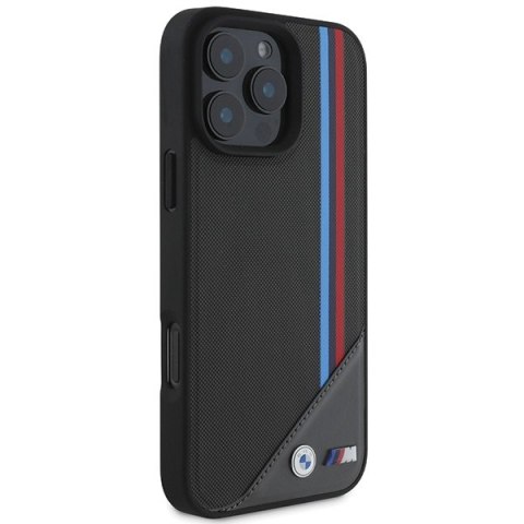 BMW nakładka do iPhone 16 6,1" BMHMP16S23PUTRK Hardcase M Meshed Tricolor Stripes MagSafe czarna