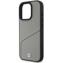 BMW nakładka do iPhone 16 Pro 6,3" BMHMP16L23RDCLG Hardcase Sign Leather Textured and Line MagSafe szara