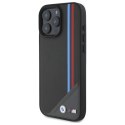 BMW nakładka do iPhone 16 Pro Max 6,9" BMHMP16X23PUTRA Hardcase M Meshed Tricolor Stripes MagSafe antracyt