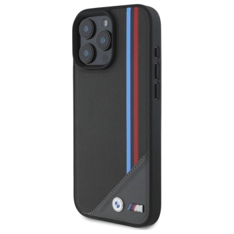 BMW nakładka do iPhone 16 Pro Max 6,9" BMHMP16X23PUTRA Hardcase M Meshed Tricolor Stripes MagSafe antracyt