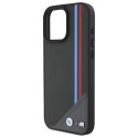 BMW nakładka do iPhone 16 Pro Max 6,9" BMHMP16X23PUTRA Hardcase M Meshed Tricolor Stripes MagSafe antracyt