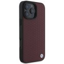 BMW nakładka do iPhone 16 Pro Max 6,9" BMHMP16X23RDDR Hardcase Sign Leather Diamond Metal Logo MagSafe czerwona