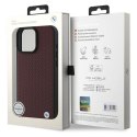 BMW nakładka do iPhone 16 Pro Max 6,9" BMHMP16X23RDDR Hardcase Sign Leather Diamond Metal Logo MagSafe czerwona