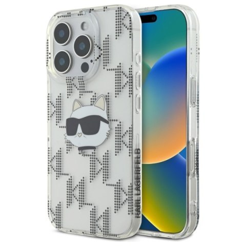 Karl Lagerfeld nakładka do iPhone 16 Pro 6,3" KLHCP16LHKLPCHT przezroczysta Hardcase IML Choupette Head Electroplated