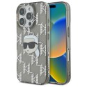 Karl Lagerfeld nakładka do iPhone 16 Pro 6,3" KLHCP16LHKLPKHK czarna Hardcase IML Karl Head Electroplated