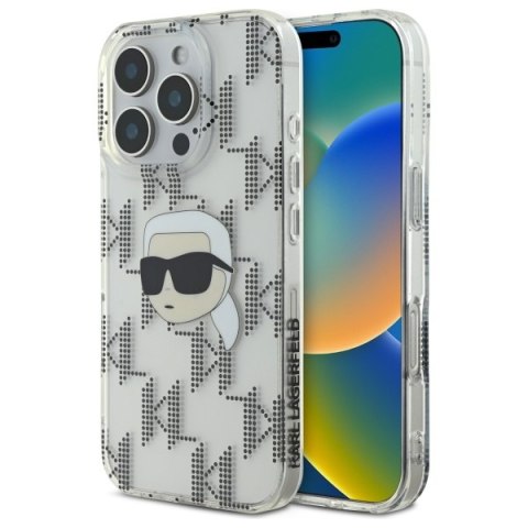 Karl Lagerfeld nakładka do iPhone 16 Pro 6,3" KLHCP16LHKLPKHT przezroczysta Hardcase IML Karl Head Electroplated