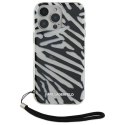 Karl Lagerfeld nakładka do iPhone 16 Pro 6,3" KLHCP16LHZBPKCCK czarna Hardcase IML Zebra Pattern & Cord