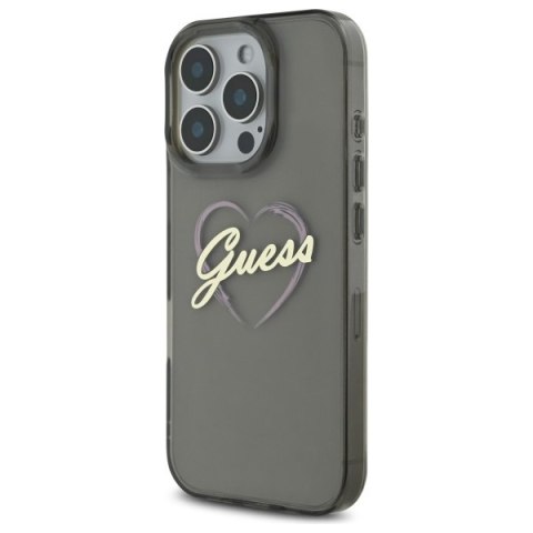 Guess GUHCP16LHCHGSPK iPhone 16 Pro 6.3" czarny/black hardcase IML Heart