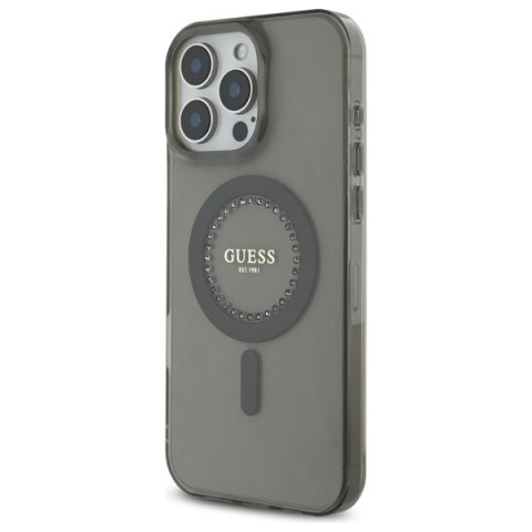 Guess GUHMP16LPFTDTEK iPhone 16 Pro 6.3" czarny/black hardcase IML Rhinestones MagSafe